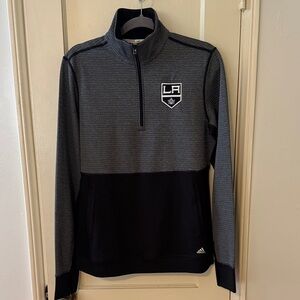 Like New! LA Kings Adidas Black and Gray Quarter-Zip Pullover